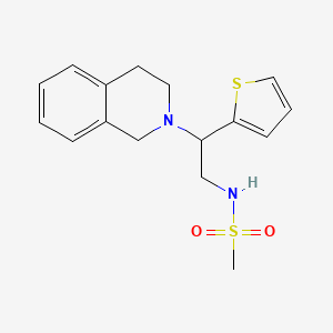 molecular formula C16H20N2O2S2 B2579183 N-(2-(3,4-二氢异喹啉-2(1H)-基)-2-(噻吩-2-基)乙基)甲磺酰胺 CAS No. 906159-84-0