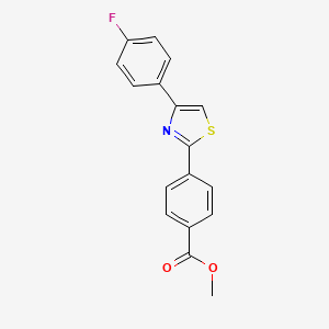 molecular formula C17H12FNO2S B2579189 Methyl 4-[4-(4-fluorophenyl)-1,3-thiazol-2-yl]benzenecarboxylate CAS No. 321429-92-9