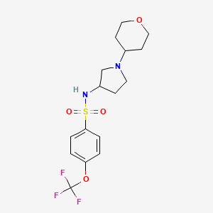 molecular formula C16H21F3N2O4S B2579205 N-[1-(oxan-4-yl)pyrrolidin-3-yl]-4-(trifluoromethoxy)benzene-1-sulfonamide CAS No. 2415532-08-8