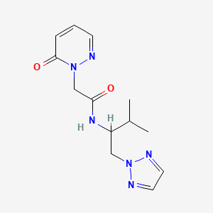 molecular formula C13H18N6O2 B2579215 N-[3-methyl-1-(2H-1,2,3-triazol-2-yl)butan-2-yl]-2-(6-oxo-1,6-dihydropyridazin-1-yl)acetamide CAS No. 2309214-32-0