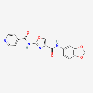 N-(benzo[d][1,3]dioxol-5-yl)-2-(isonicotinamido)oxazole-4-carboxamide