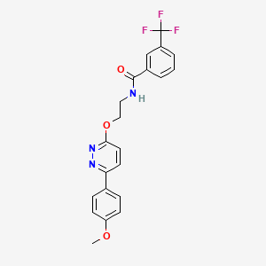 molecular formula C21H18F3N3O3 B2579222 N-(2-{[6-(4-methoxyphenyl)pyridazin-3-yl]oxy}ethyl)-3-(trifluoromethyl)benzamide CAS No. 946288-36-4