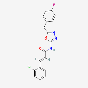 (E)-3-(2-chlorophenyl)-N-(5-(4-fluorobenzyl)-1,3,4-oxadiazol-2-yl)acrylamide