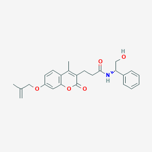 molecular formula C25H27NO5 B257923 N-(2-hydroxy-1-phenylethyl)-3-{4-methyl-7-[(2-methyl-2-propenyl)oxy]-2-oxo-2H-chromen-3-yl}propanamide 