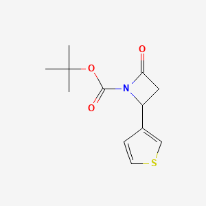 molecular formula C12H15NO3S B2579230 Tert-butyl 2-oxo-4-(thiophen-3-yl)azetidine-1-carboxylate CAS No. 1881331-17-4