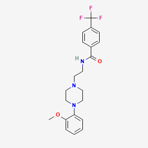 molecular formula C21H24F3N3O2 B2579231 N-(2-(4-(2-methoxyphenyl)piperazin-1-yl)ethyl)-4-(trifluoromethyl)benzamide CAS No. 1049469-06-8