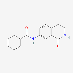 molecular formula C16H18N2O2 B2579232 N-(1-oxo-1,2,3,4-tetrahydroisoquinolin-7-yl)cyclohex-3-ene-1-carboxamide CAS No. 1396707-12-2