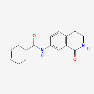 molecular formula C16H18N2O2 B2579232 N-(1-oxo-1,2,3,4-tetrahydroisoquinolin-7-yl)cyclohex-3-enecarboxamide CAS No. 1396707-12-2