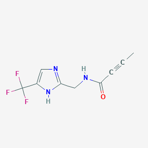 molecular formula C9H8F3N3O B2579240 N-[[5-(Trifluoromethyl)-1H-imidazol-2-yl]methyl]but-2-ynamide CAS No. 2411245-01-5