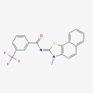 molecular formula C20H13F3N2OS B2579243 N-[(2Z)-3-methyl-2H,3H-naphtho[2,1-d][1,3]thiazol-2-ylidene]-3-(trifluoromethyl)benzamide CAS No. 441290-99-9