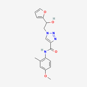 molecular formula C17H18N4O4 B2579245 1-(2-(furan-2-yl)-2-hydroxyethyl)-N-(4-methoxy-2-methylphenyl)-1H-1,2,3-triazole-4-carboxamide CAS No. 2034534-62-6