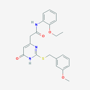 molecular formula C22H23N3O4S B2579265 N-(2-ethoxyphenyl)-2-(2-((3-methoxybenzyl)thio)-6-oxo-1,6-dihydropyrimidin-4-yl)acetamide CAS No. 1105211-55-9