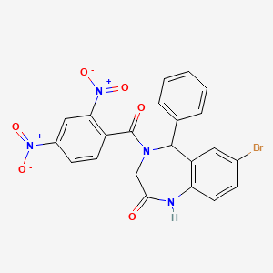molecular formula C22H15BrN4O6 B2579268 7-bromo-4-(2,4-dinitrobenzoyl)-5-phenyl-2,3,4,5-tetrahydro-1H-1,4-benzodiazepin-2-one CAS No. 391219-00-4