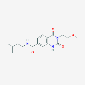 molecular formula C17H23N3O4 B2579272 N-isopentyl-3-(2-methoxyethyl)-2,4-dioxo-1,2,3,4-tetrahydroquinazoline-7-carboxamide CAS No. 892270-12-1