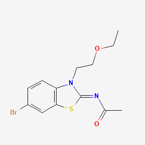 N-[6-bromo-3-(2-ethoxyethyl)-1,3-benzothiazol-2-ylidene]acetamide