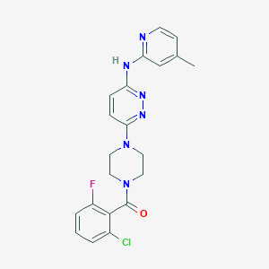 (2-Chloro-6-fluorophenyl)(4-(6-((4-methylpyridin-2-yl)amino)pyridazin-3-yl)piperazin-1-yl)methanone