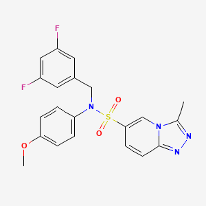 molecular formula C21H18F2N4O3S B2579284 N-[(3,5-difluorophenyl)methyl]-N-(4-methoxyphenyl)-3-methyl-[1,2,4]triazolo[4,3-a]pyridine-6-sulfonamide CAS No. 1251678-50-8