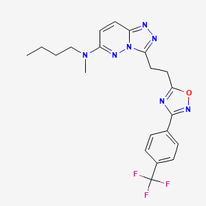 molecular formula C21H22F3N7O B2579288 N-butyl-N-methyl-3-(2-{3-[4-(trifluoromethyl)phenyl]-1,2,4-oxadiazol-5-yl}ethyl)-[1,2,4]triazolo[4,3-b]pyridazin-6-amine CAS No. 1115970-82-5