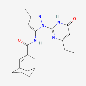 (3r,5r,7r)-N-(1-(4-ethyl-6-oxo-1,6-dihydropyrimidin-2-yl)-3-methyl-1H-pyrazol-5-yl)adamantane-1-carboxamide