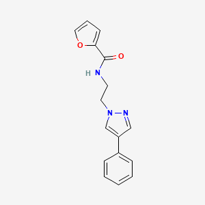 molecular formula C16H15N3O2 B2579379 N-(2-(4-phenyl-1H-pyrazol-1-yl)ethyl)furan-2-carboxamide CAS No. 2034291-04-6