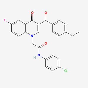 molecular formula C26H20ClFN2O3 B2579424 N-(4-chlorophenyl)-2-[3-(4-ethylbenzoyl)-6-fluoro-4-oxo-1,4-dihydroquinolin-1-yl]acetamide CAS No. 866590-57-0
