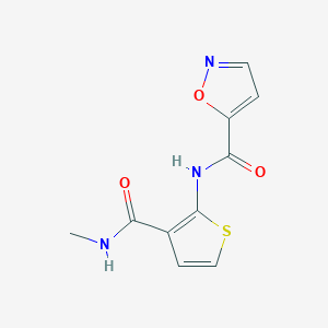 molecular formula C10H9N3O3S B2579428 N-(3-(methylcarbamoyl)thiophen-2-yl)isoxazole-5-carboxamide CAS No. 941994-04-3