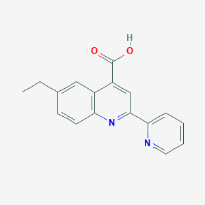 molecular formula C17H14N2O2 B2579444 6-Ethyl-2-pyridin-2-ylquinoline-4-carboxylic acid CAS No. 588711-28-8