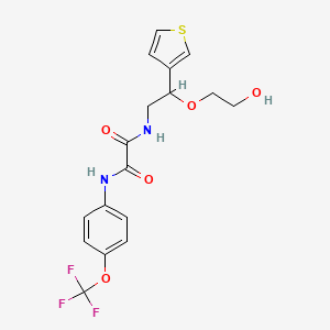 molecular formula C17H17F3N2O5S B2579512 N-[2-(2-hydroxyethoxy)-2-(thiophen-3-yl)ethyl]-N'-[4-(trifluoromethoxy)phenyl]ethanediamide CAS No. 2034316-35-1