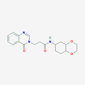molecular formula C19H23N3O4 B2579533 N-(octahydro-1,4-benzodioxin-6-yl)-3-(4-oxo-3,4-dihydroquinazolin-3-yl)propanamide CAS No. 1902956-98-2