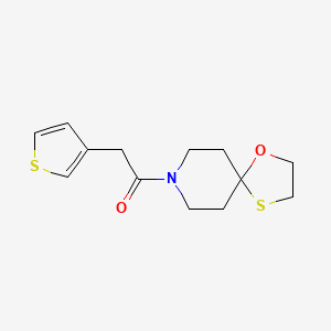 B2579578 1-(1-Oxa-4-thia-8-azaspiro[4.5]decan-8-yl)-2-(thiophen-3-yl)ethanone CAS No. 1797617-35-6