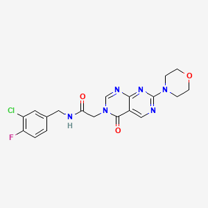 molecular formula C19H18ClFN6O3 B2579589 N-(3-chloro-4-fluorobenzyl)-2-(7-morpholino-4-oxopyrimido[4,5-d]pyrimidin-3(4H)-yl)acetamide CAS No. 1286695-78-0