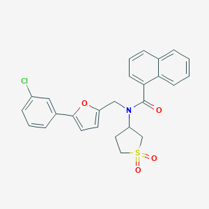 molecular formula C26H22ClNO4S B257962 N-{[5-(3-chlorophenyl)furan-2-yl]methyl}-N-(1,1-dioxidotetrahydrothiophen-3-yl)naphthalene-1-carboxamide 