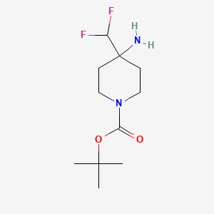 molecular formula C11H20F2N2O2 B2579628 Tert-butyl 4-amino-4-(difluoromethyl)piperidine-1-carboxylate CAS No. 1697719-07-5