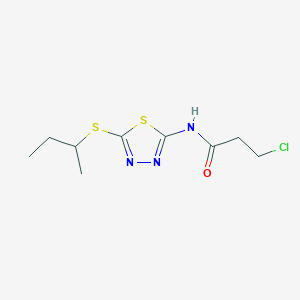 molecular formula C9H14ClN3OS2 B2579684 N-(5-(sec-butylthio)-1,3,4-thiadiazol-2-yl)-3-chloropropanamide CAS No. 391875-51-7