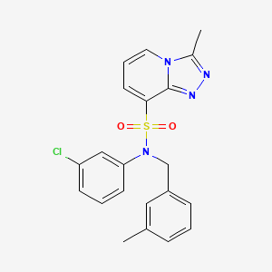 molecular formula C21H19ClN4O2S B2579692 N-(3-chlorophenyl)-3-methyl-N-[(3-methylphenyl)methyl]-[1,2,4]triazolo[4,3-a]pyridine-8-sulfonamide CAS No. 1251679-85-2