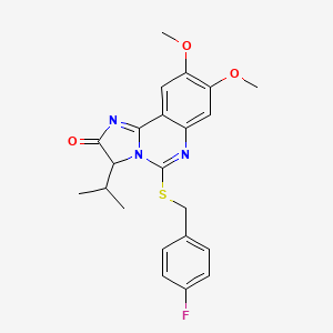 5-[(4-fluorobenzyl)sulfanyl]-3-isopropyl-8,9-dimethoxyimidazo[1,2-c]quinazolin-2(3H)-one