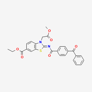 (Z)-ethyl 2-((4-benzoylbenzoyl)imino)-3-(2-methoxy-2-oxoethyl)-2,3-dihydrobenzo[d]thiazole-6-carboxylate