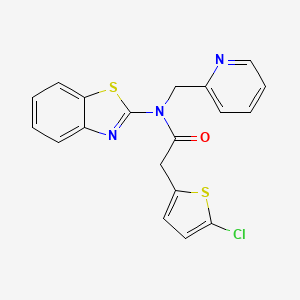 molecular formula C19H14ClN3OS2 B2579771 N-(1,3-benzothiazol-2-yl)-2-(5-chlorothiophen-2-yl)-N-[(pyridin-2-yl)methyl]acetamide CAS No. 921841-27-2