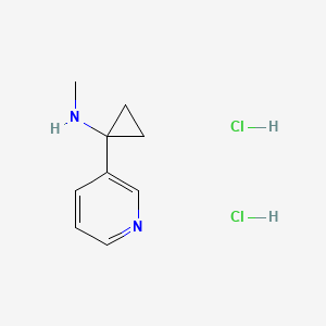 molecular formula C9H14Cl2N2 B2579799 N-Methyl-1-pyridin-3-ylcyclopropan-1-amine;dihydrochloride CAS No. 2344680-44-8