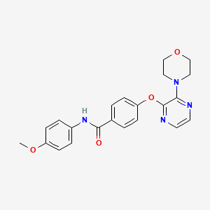 molecular formula C22H22N4O4 B2579804 N-(4-methoxyphenyl)-4-{[3-(morpholin-4-yl)pyrazin-2-yl]oxy}benzamide CAS No. 1251612-40-4