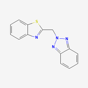 molecular formula C14H10N4S B2579810 2-(1,3-Benzothiazol-2-ylmethyl)-2H-1,2,3-benzotriazole CAS No. 156272-78-5
