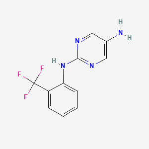 molecular formula C11H9F3N4 B2579821 N2-[2-(Trifluoromethyl)phenyl]pyrimidine-2,5-diamine CAS No. 1307190-72-2