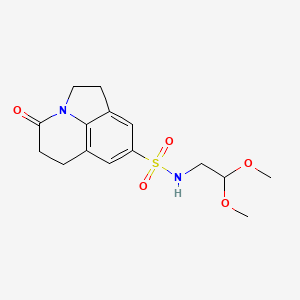 molecular formula C15H20N2O5S B2579879 N-(2,2-dimethoxyethyl)-11-oxo-1-azatricyclo[6.3.1.0^{4,12}]dodeca-4(12),5,7-triene-6-sulfonamide CAS No. 898462-64-1