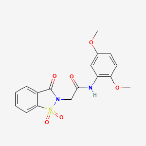 molecular formula C17H16N2O6S B2579923 N-(2,5-dimethoxyphenyl)-2-(1,1,3-trioxo-2,3-dihydro-1lambda6,2-benzothiazol-2-yl)acetamide CAS No. 430444-00-1