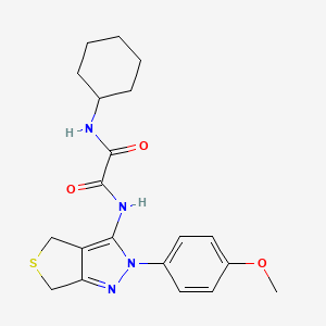 molecular formula C20H24N4O3S B2579935 N'-cyclohexyl-N-[2-(4-methoxyphenyl)-2H,4H,6H-thieno[3,4-c]pyrazol-3-yl]ethanediamide CAS No. 946252-62-6