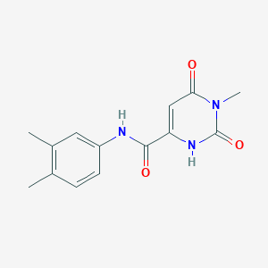 molecular formula C14H15N3O3 B2580011 N-(3,4-dimethylphenyl)-6-hydroxy-1-methyl-2-oxo-1,2-dihydro-4-pyrimidinecarboxamide CAS No. 861208-55-1
