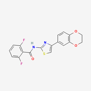 molecular formula C18H12F2N2O3S B2580013 N-[4-(2,3-dihydro-1,4-benzodioxin-6-yl)-1,3-thiazol-2-yl]-2,6-difluorobenzamide CAS No. 888410-58-0