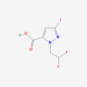 molecular formula C6H5F2IN2O2 B2580020 1-(2,2-difluoroethyl)-3-iodo-1H-pyrazole-5-carboxylic acid CAS No. 2226181-87-7
