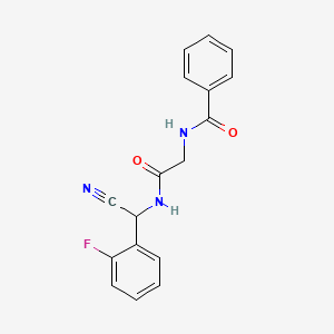 molecular formula C17H14FN3O2 B2580093 N-[2-[[Cyano-(2-fluorophenyl)methyl]amino]-2-oxoethyl]benzamide CAS No. 1385296-43-4
