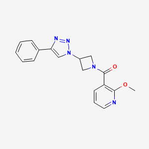 B2580118 2-methoxy-3-[3-(4-phenyl-1H-1,2,3-triazol-1-yl)azetidine-1-carbonyl]pyridine CAS No. 1797290-30-2